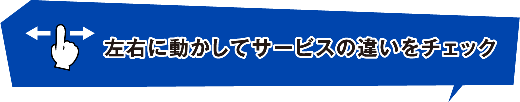 左右に動かしてサービスの違いをチェック